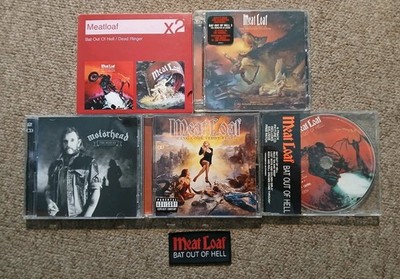MEAT LOAF 5 X CD JOB LOT BUNDLE BAT HELL DEAD RINGER BEST OF HANG TEDDY + PATCH!