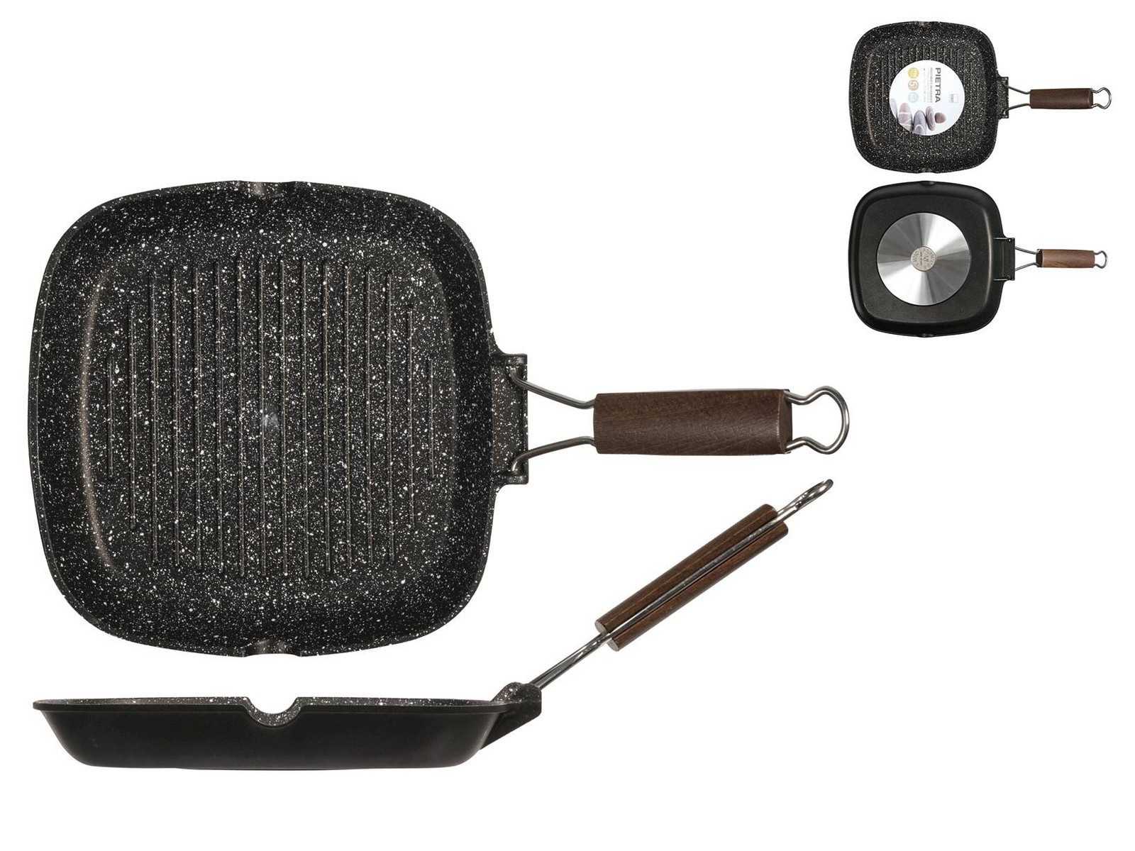 Steak Grill H&h Non-Stick Stone Handle Folding CMS 26