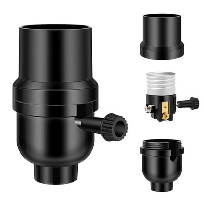 Aolloa UL Listed E26 Lamp Socket   Vintage Replacement, Black 1 Pack