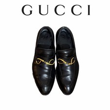 $900 GUCCI Dress shoes/ Loafers US8.5 (UK7.5 / EU41.5D) Black Metal Detail Italy
