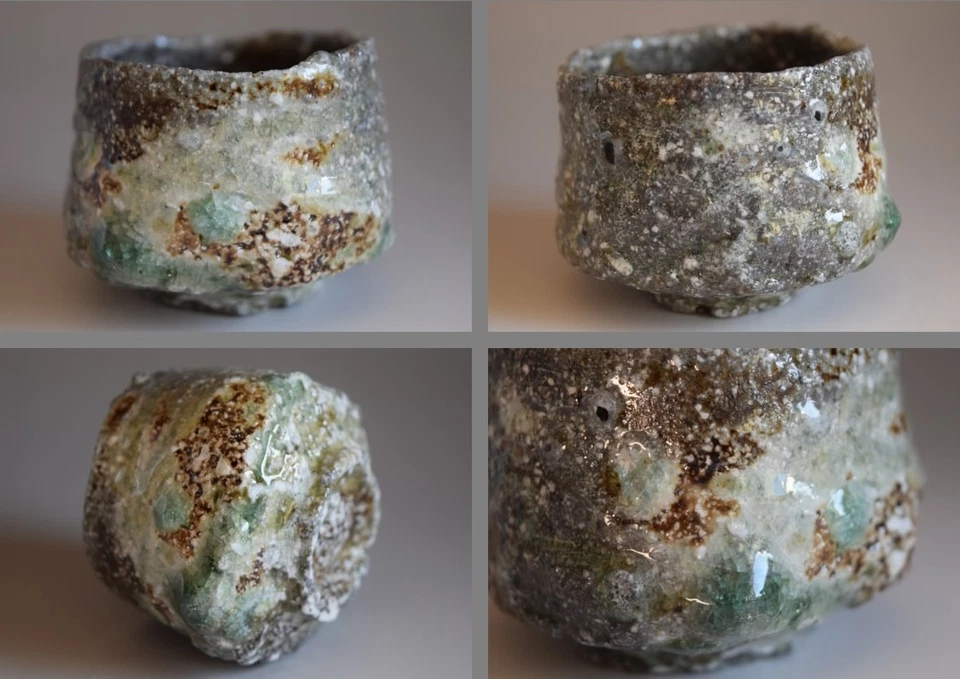 Taza de sake Shigaraki-ware "Hiki-Dashi" con "joyería de horno" de Katsunori SAWA R29 Foto 2 de 4