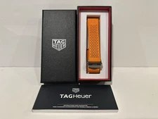 TAG HEUER Orange Rubber Strap TAG Connected E3 E4 45mm Watch Band in Box!