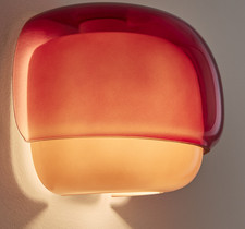La Redoute Wall Light Kinoko Tinted Glass Wall Light Red Pink RRP £149 OPEN BOX