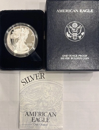 2003 W American Eagle One Ounce Proof Silver Bullion Coin Box & COA