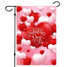 Valentine Flag, Double Sided Valentines Garden Day Flag 12 x 18 Inch Valentin...