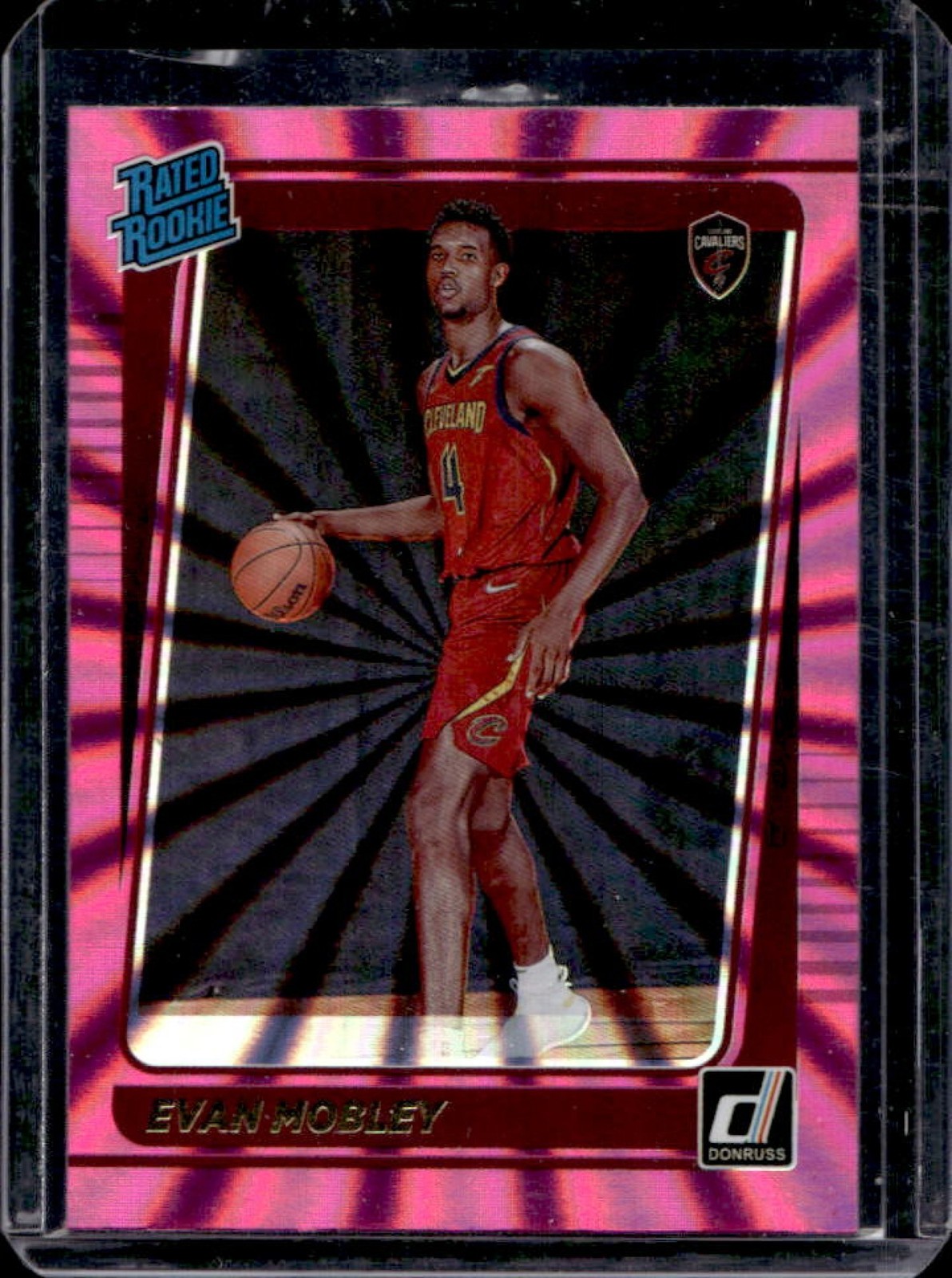 2021-22 Donruss Evan Mobley Holo Pink Laser Rookie RC #225 Cavaliers