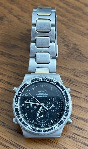 Vintage Seiko Quartz Chronograph Sports 100