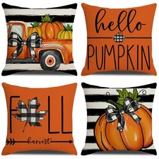 Fall Decorations for Home, Pillow Covers 18" x Pack of 4 , 01
