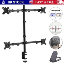 Carbon Steel Quad Monitor Stand for 14-28" Screens, Four Screen Adjustable Mount