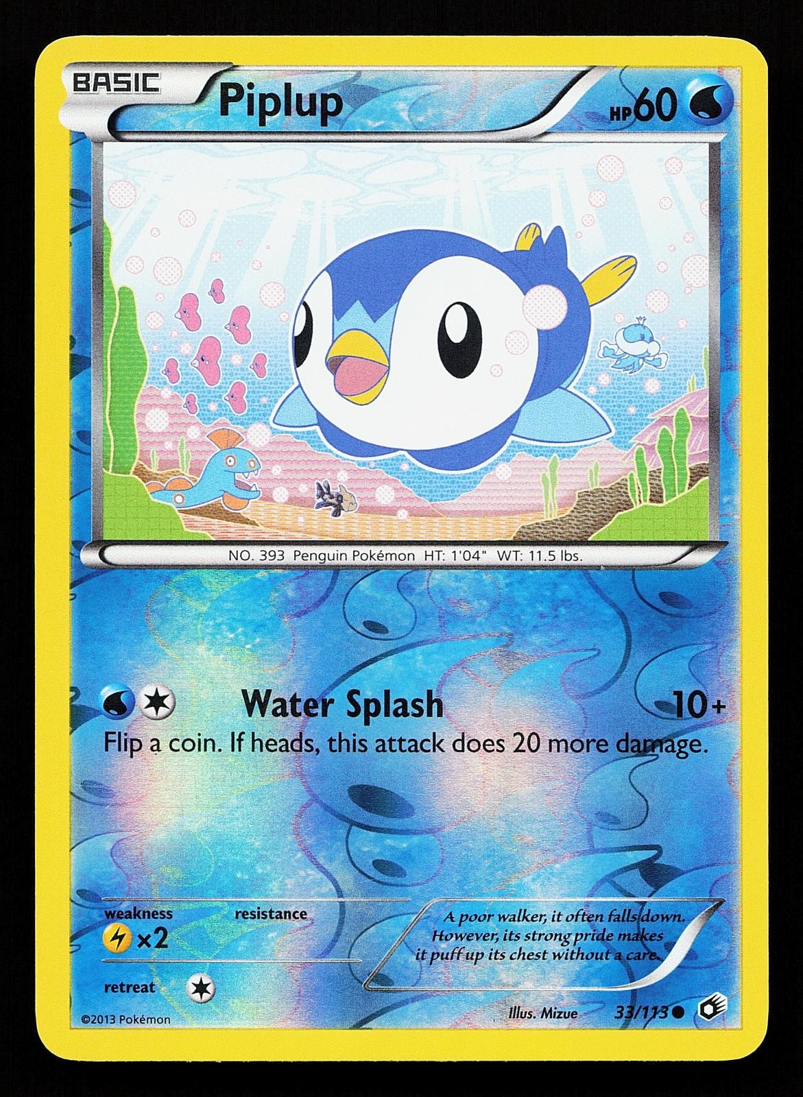 Piplup 33/113 Reverse Holo Common Legendary Treasures Pokemon Card