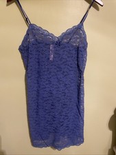 Victoria's Secret Modal Lace-Trim Sweetheart Slip Dress, Purple, Sz M Lingerie