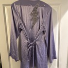 Savage X Fenty Purple Satin Robe Lace Accent Belted Long Sleeve Tie M/L — photo 2