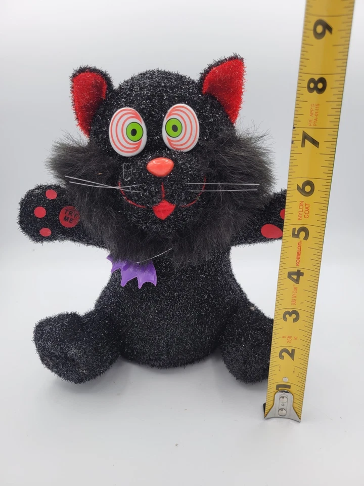 De Colección Scared-E-Cat Halloween Sacudiendo Sonido Peluche Gato Juguete Ojos Espirales FUNCIONA Foto 2 de 4