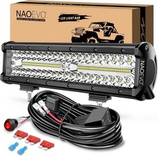 Naoevo 12 Inch Led Light Bar With Wiring Harness Offroadfog Lights Naoevo 12 Inch Led Light Bar With Wiring Harness Offroadfog Lights