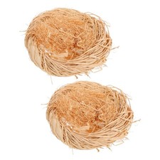2 Pcs Handmade Artificial Bird Nest Decorations for Easter Party