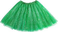 3 Layers Tutus for Women Adult, Classic Elastic Tulle Tutu Skirts Gold Silver Fo