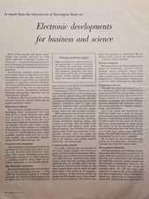 1953 Remington Rand Computer Print Ad - UNIVAC ERA 1101 1102 1103 ATC System 