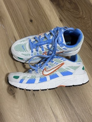 Nike P-6000 kids Low Top Lace-Up Mesh Sneakers White/Blue/Green/Orange