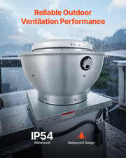 1616CFM Commercial Kitchen Exhaust Fan 0.5HP Direct Drive Hood Vent