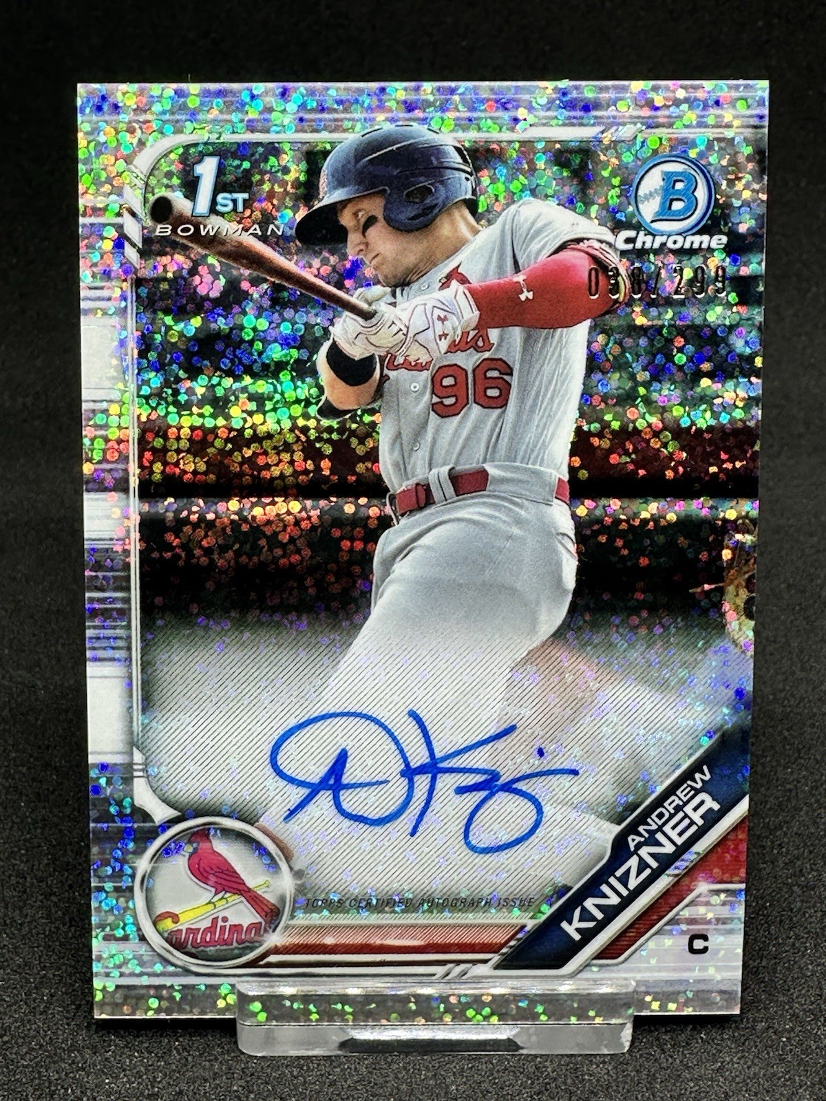 2019 Bowman Chrome Prospect Auto Andrew Knizner #CPA-AK Speckle Refractor /299