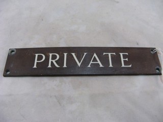Bronze Enamel Sign Private
