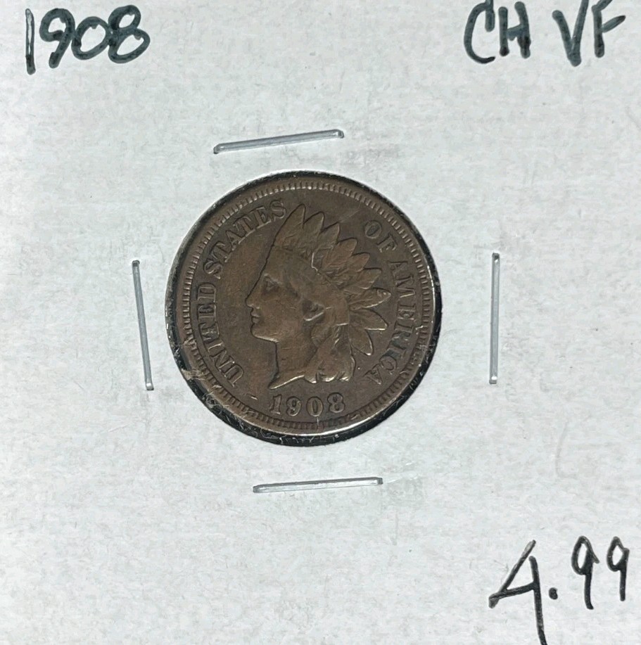 1908 INDIAN HEAD CENT ~ CH/VF ~NICE COIN~