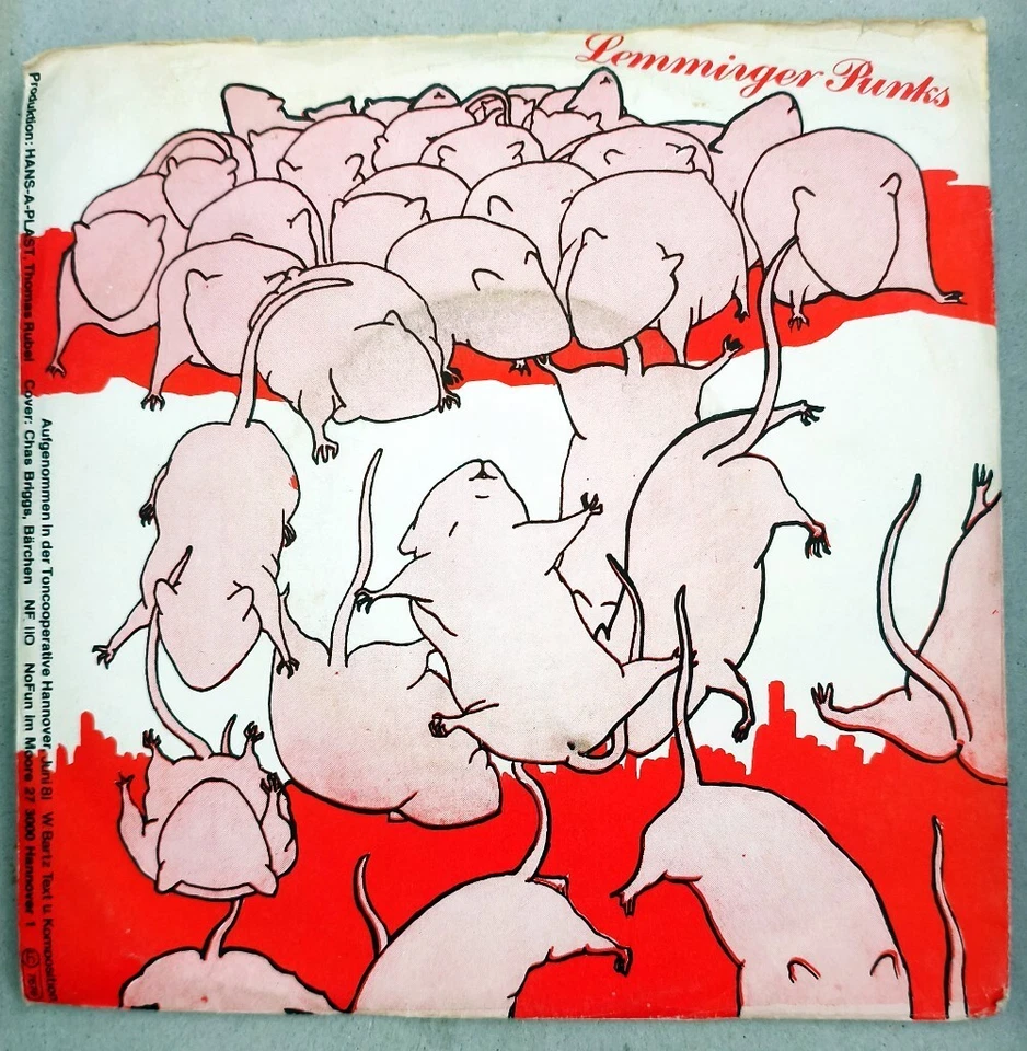 Hans-A-Plast Sex Sex Sex Lemminger Punks 7'' NDW red Vinyl Inserts NOFUN 1981 - Bild 3 von 4