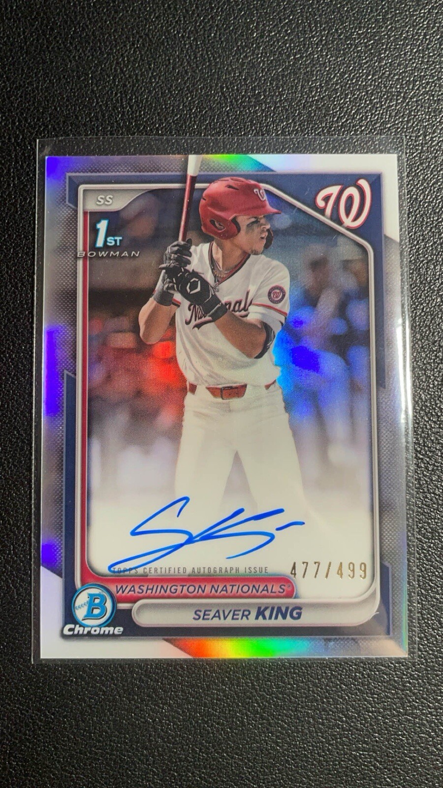 2024 Bowman Chrome 1st Draft Seaver King Auto Refractor /499 Washington