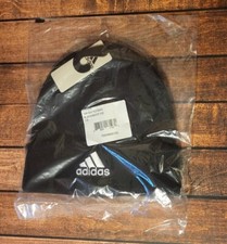 Adidas Wide Cuff Embroidered Logo Beanie Winter Hat Black Men's One Size NWT
