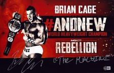 Brian Cage Signed 11x17 Photo BAS COA ROH XPW Impact Lucha Libre AAA Underground