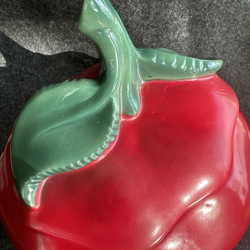 Vintage McCoy (eingeschnittene Kreismarke) große 12,5" einzigartige rote Apfel Keksdose USA - Bild 17 von 21