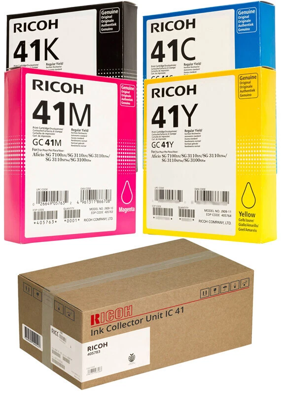 Ricoh Gel Cartouches GC-41 pour Aficio Sg 7100N SG3100SNw SG3110DNw - Photo 1/1