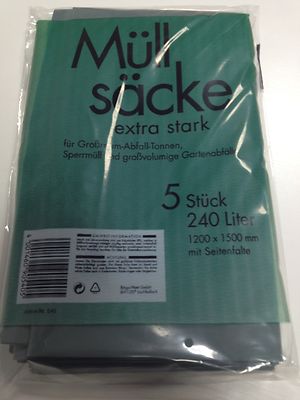 10 STÜCK 240 L ABFALLSÄCKE 70MY MÜLLBEUTEL MÜLLSÄCKE EXTRA STARK MÜLLSACK ABFALL