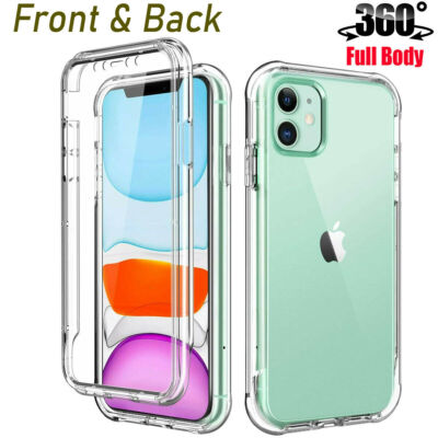 360° Full Cover Body Clear Case For iPhone 16 15 14 13 12 11 Pro Max XS XR 8 7