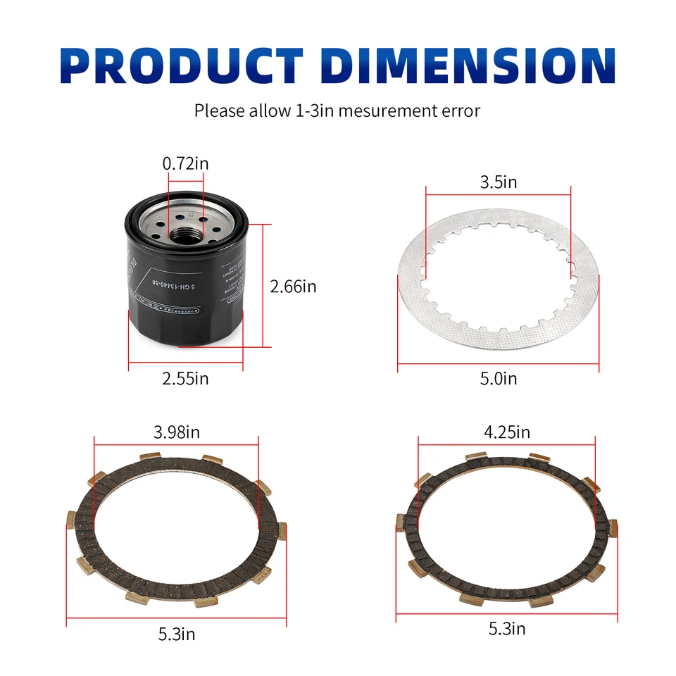 1998 1999-2003 Clutch Friction Steel Plates Kit for Honda Shadow ACE 750 VT750C - Image 4 of 4
