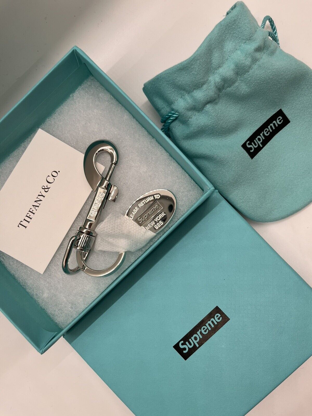 Supreme Tiffany & Co Return To Tiffany Oval Tag Keyring - FW21 CONFIRMED  ORDER !