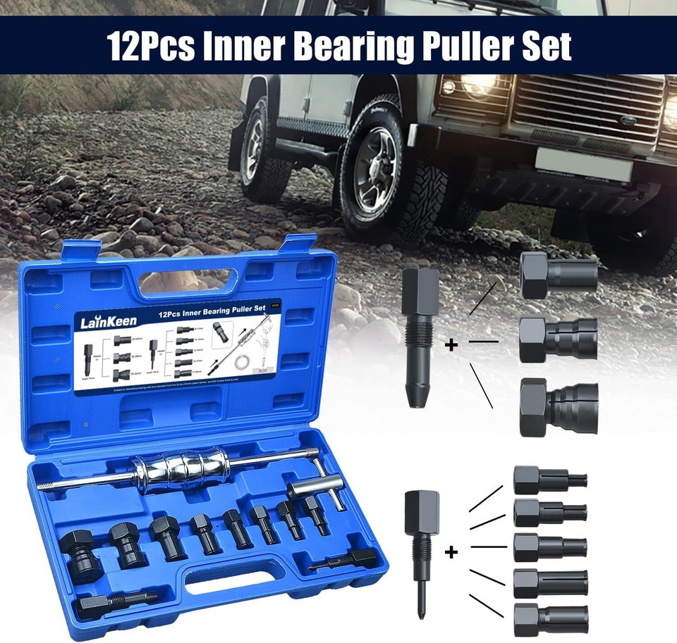 12pcs Blind Hole Collet Bearing Puller Set,Internal Bearing Extractor