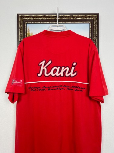Vintage Karl Kani Baseball Jersey Hip Hop Rap Red Tee Over Print Philadelphia L - Picture 12 of 14