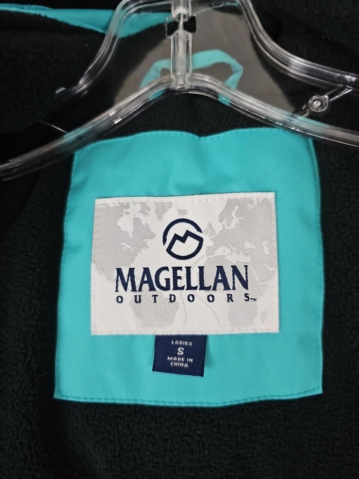 MAGELLAN OUTDOORS~Mujer Talla S~ Turquesa/Negro Cremallera Abrigo con Capucha Chaqueta de Invierno Foto 2 de 4