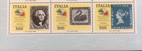 1985 ITALIA Foglietto Esposizione Mondiale di Filatelia Roma 25 Ott. 3 Nov. 1985 - Foto 4 di 4