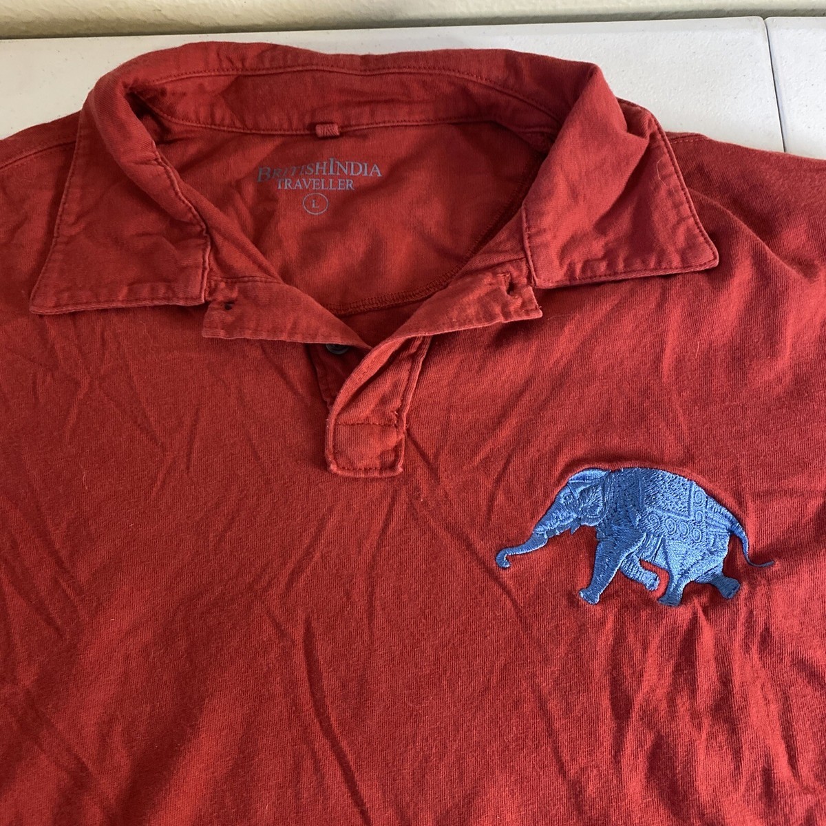 British India Traveller Classic Polo Shirt L Red Color/blue British India Traveller Classic Polo Shirt L Red Color/blue