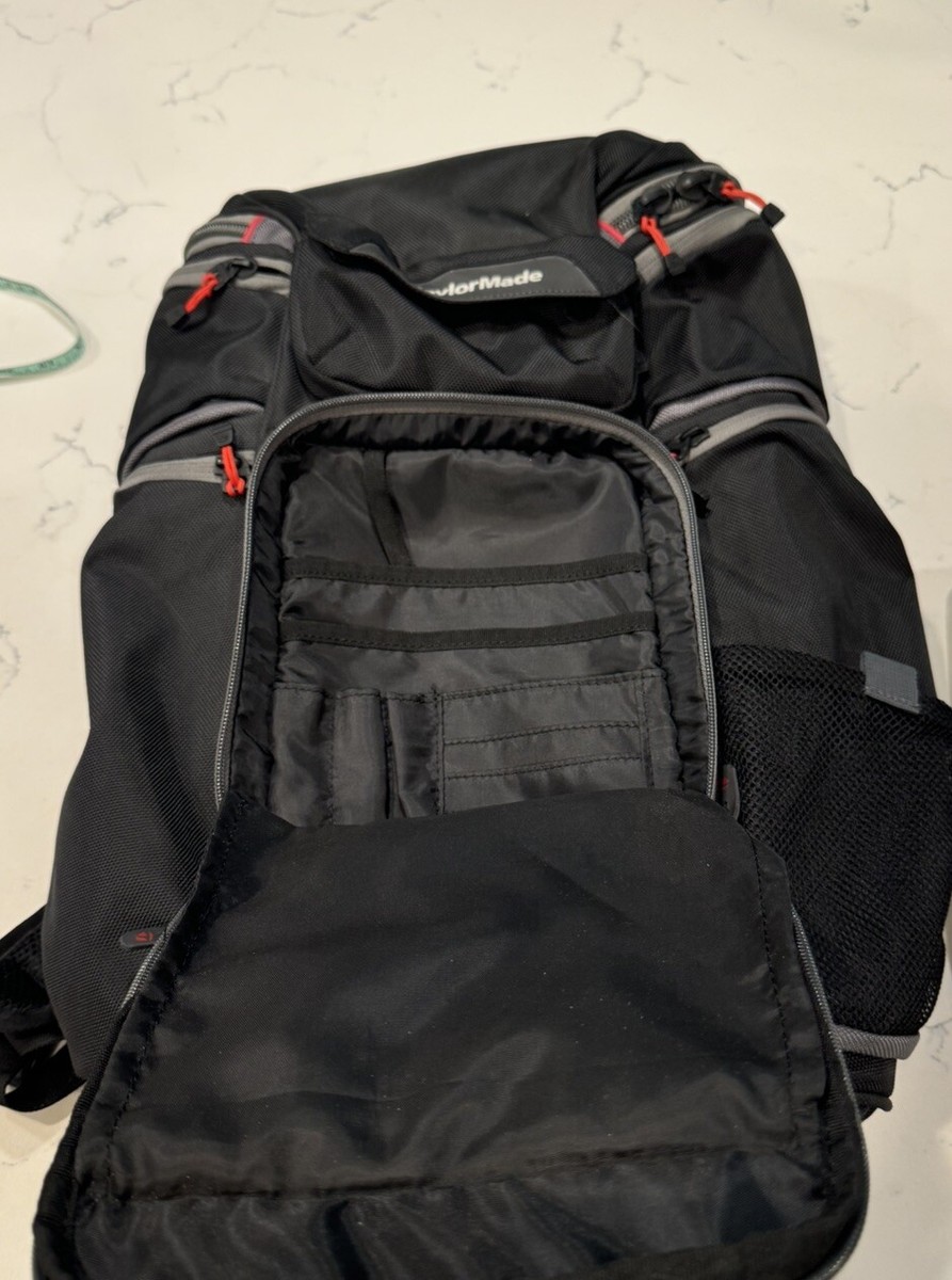 TaylorMade 2015 TM Players Backpack Blk w Red Trim Pre Owned TaylorMade 2015 TM Players Backpack Blk w Red Trim Pre Owned
