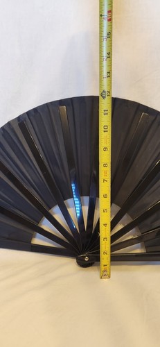 Large Folding Hand Fan for Men Women Folding Hand Fans Black - Picture 8 of 11