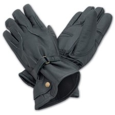 NEW Mens Genuine Solid Black Leather Driving Motorcycle Gloves Bike Medium GIFT