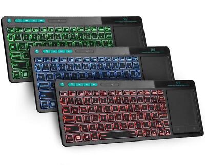 K18 Plus Wireless 3-LED Color Backlit Multimedia Keyboard with Multi-Touch Bi...