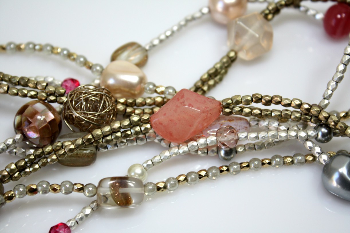 CHICO'S 4 Strand Statement Beaded Necklace Lucite… - image 5