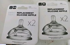 2 Silicone Replacement Nipple Medium Flow,0-3  3 no. 2 hole NEW Como Tomo