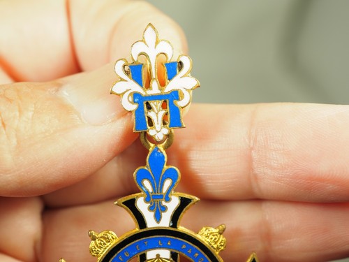 CROIX DES PARTISANS HENRY V COMTE DE CHAMBORD ANTIQUE MEDAL DECORATION XIX - Imagen 5 de 7
