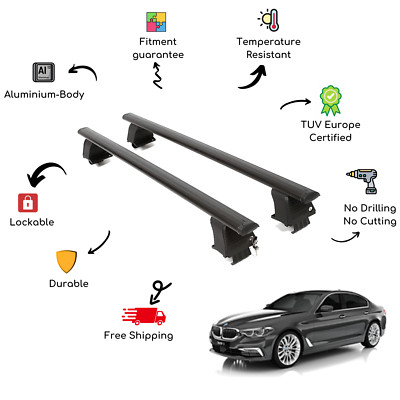 Bare Roof Rack Cross Bars Set for BMW Serie G30 Door 17-Up