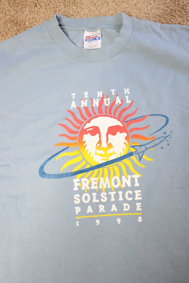 Vintage 1998 Fremont Solstice Parade Tye Dye Graphic Tee Men s Size L Beefy-T